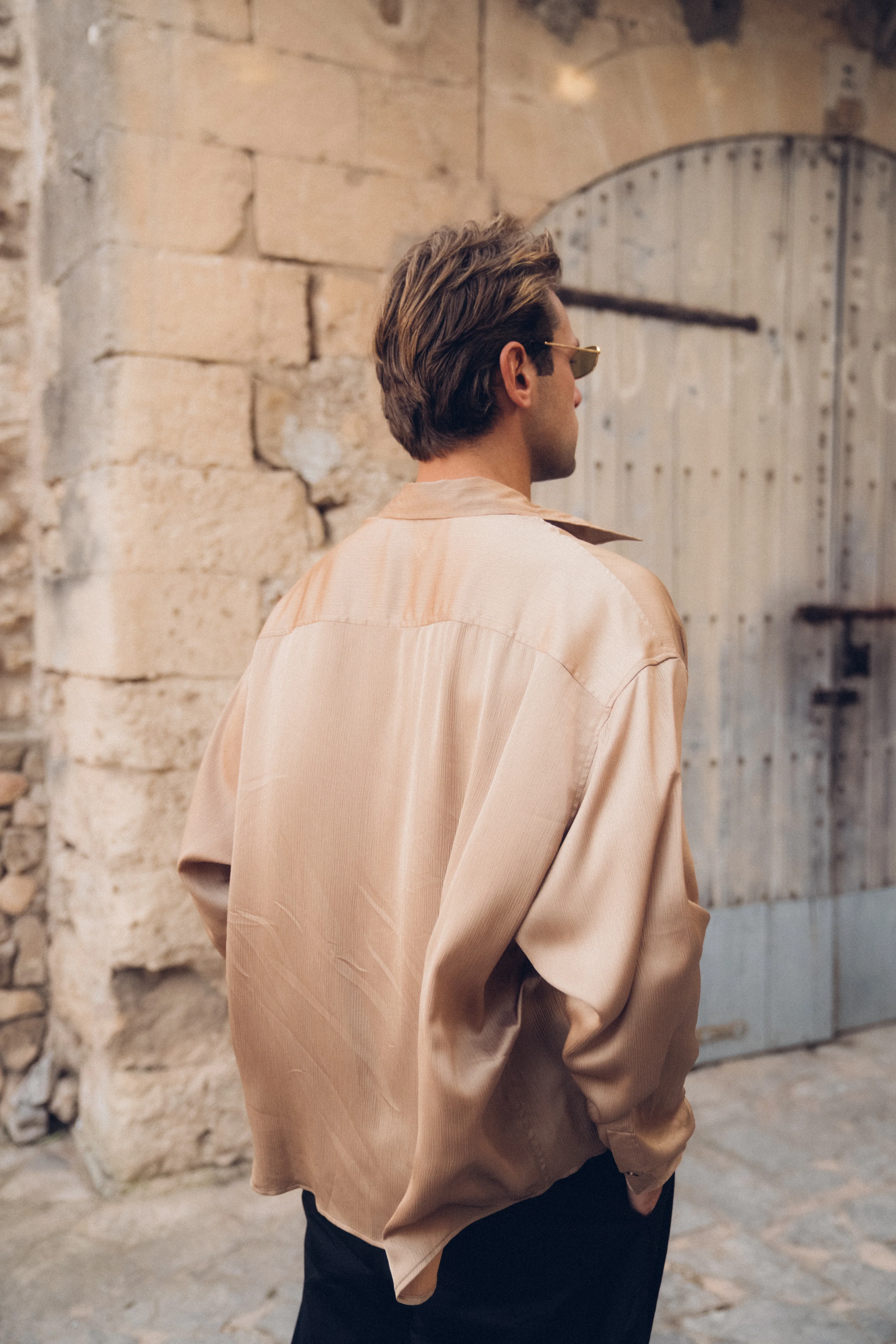 Flow Satin Shirt (Brown) - Image 5