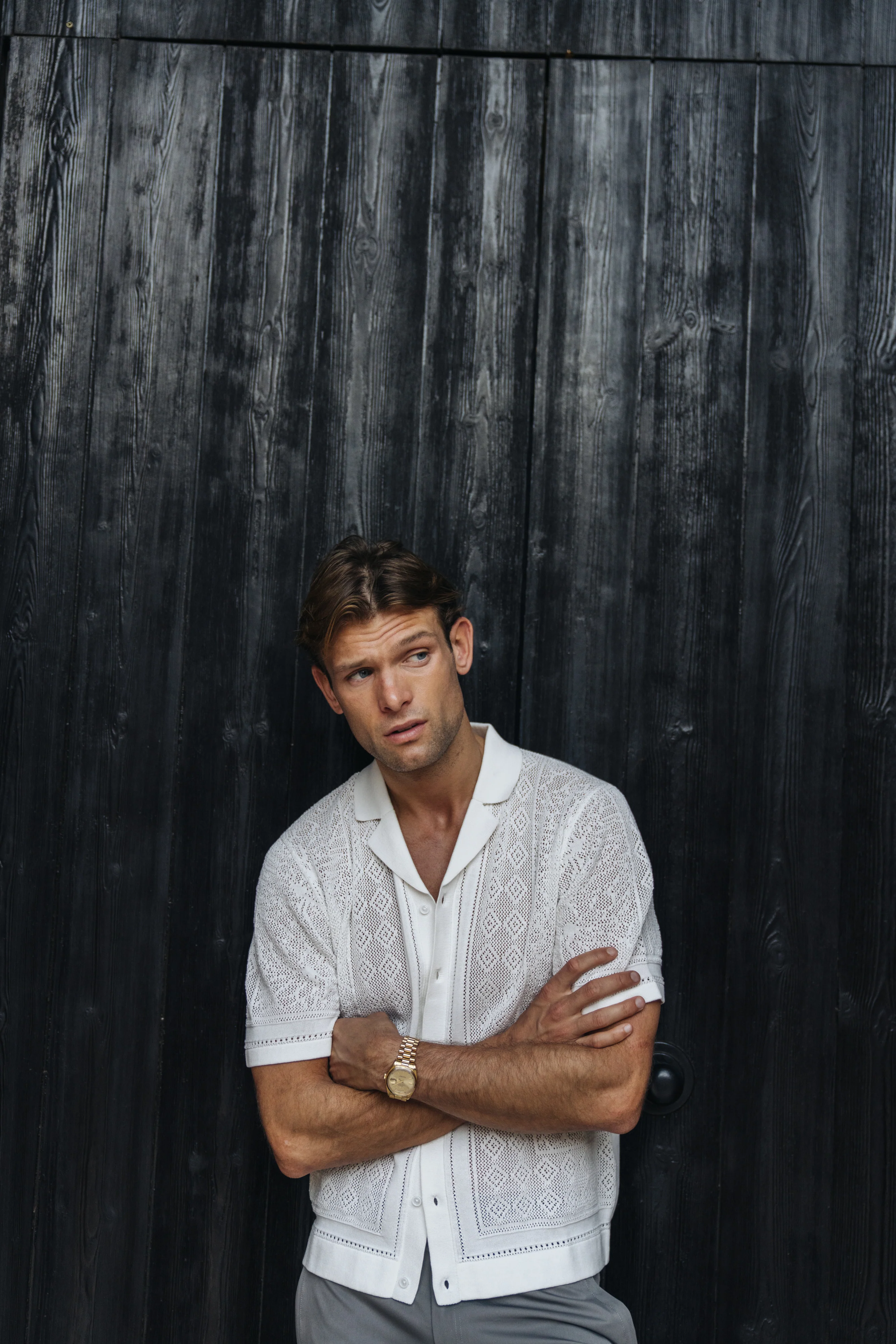 Luxe Crochet Meridian Short Sleeve Shirt - Image 3