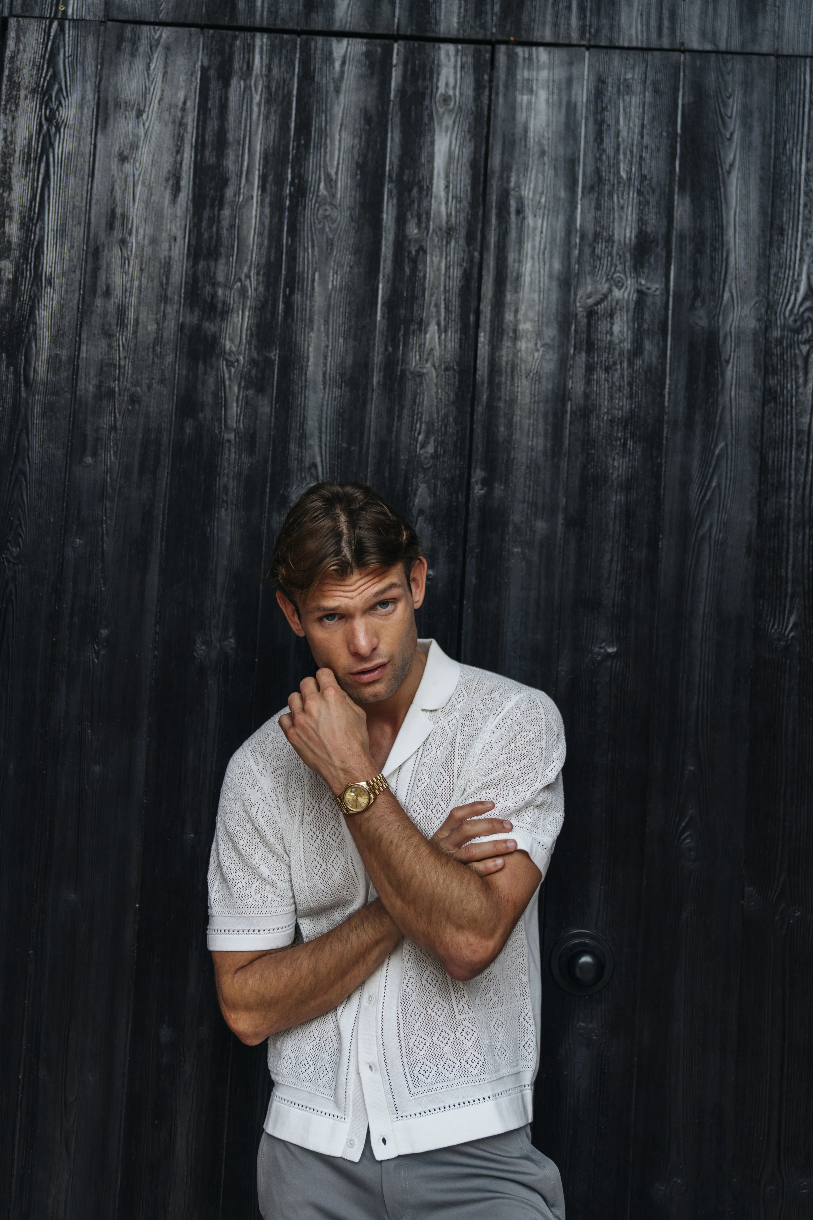 Luxe Crochet Meridian Short Sleeve Shirt - Image 9