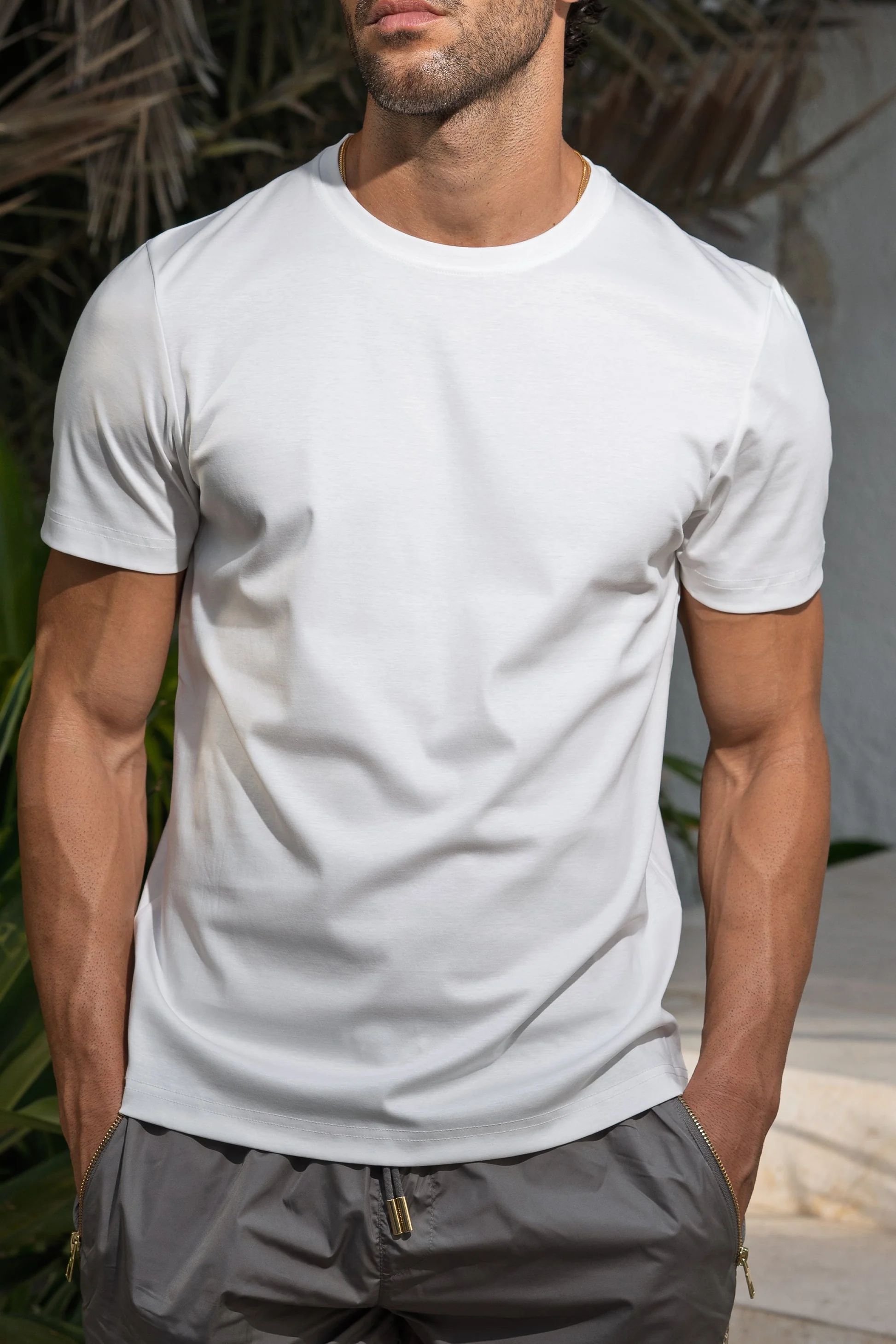 Luxe Mercerised Cotton Tee (White) - Image 9