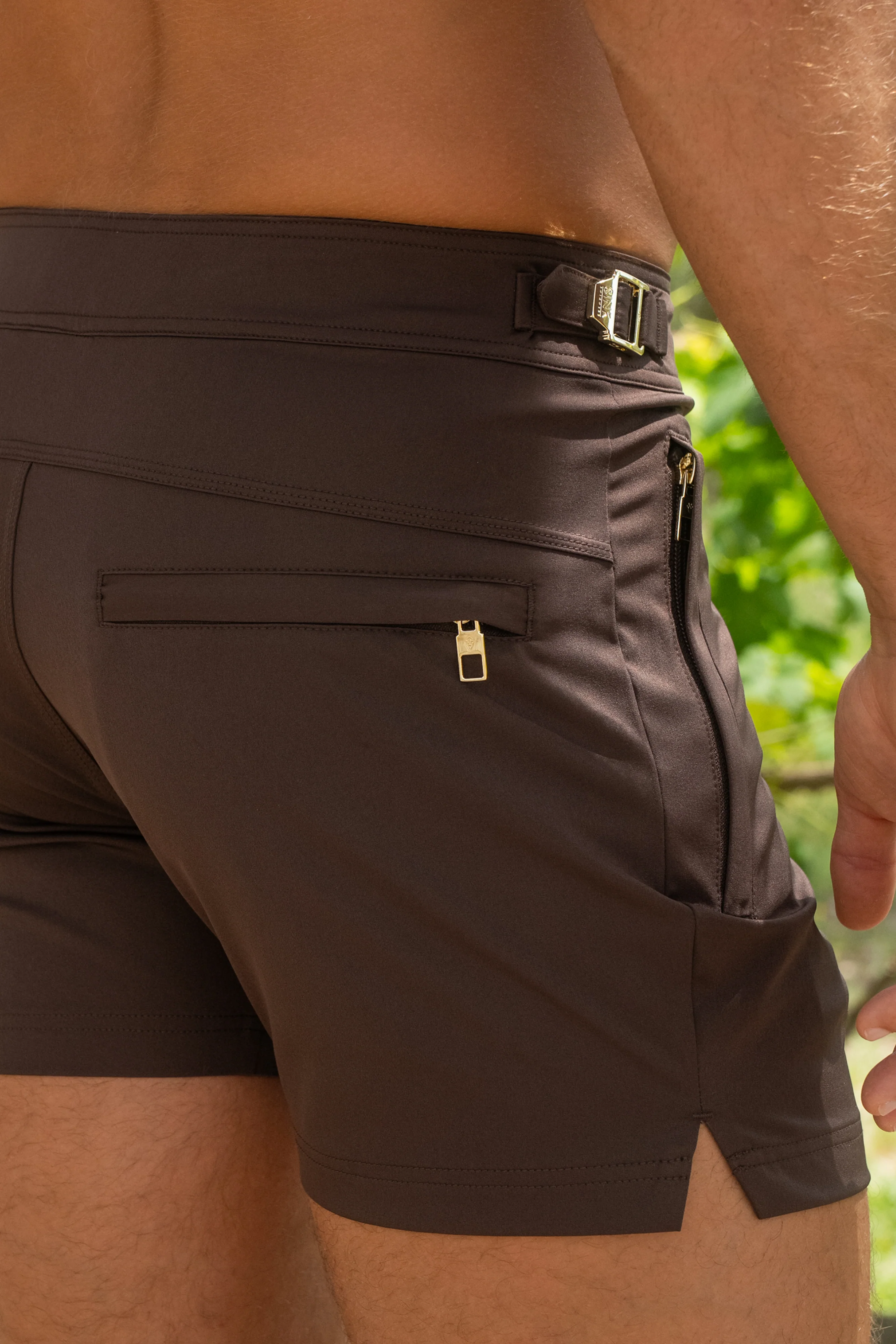 Pinnacle Tailored Brown Swim Shorts - Image 2