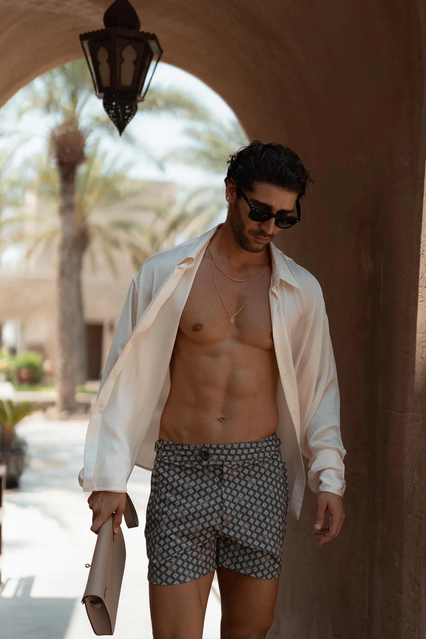 Pinnacle Tailored Olive Meridian Swim Shorts - Image 5