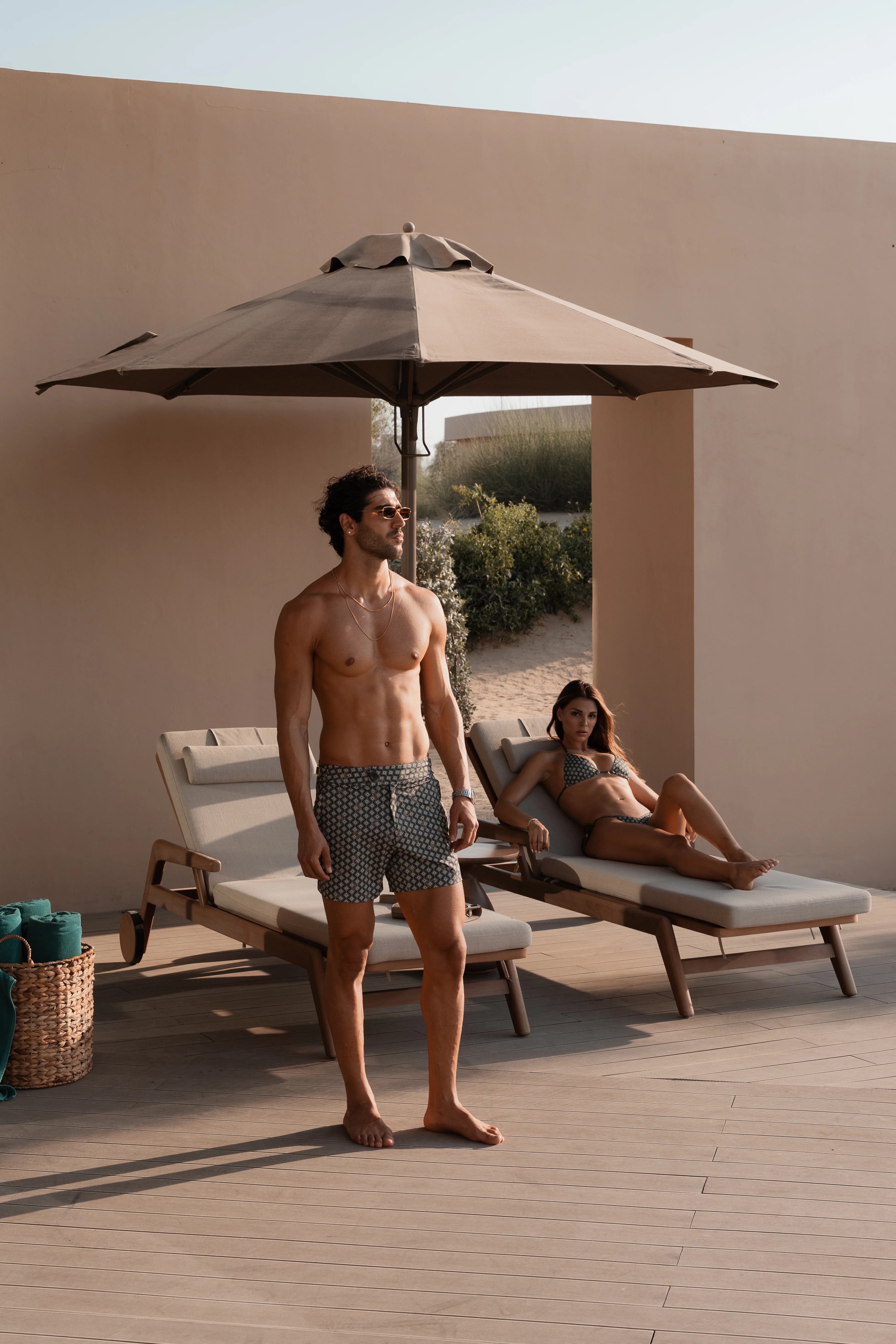 Pinnacle Tailored Olive Meridian Swim Shorts - Image 9