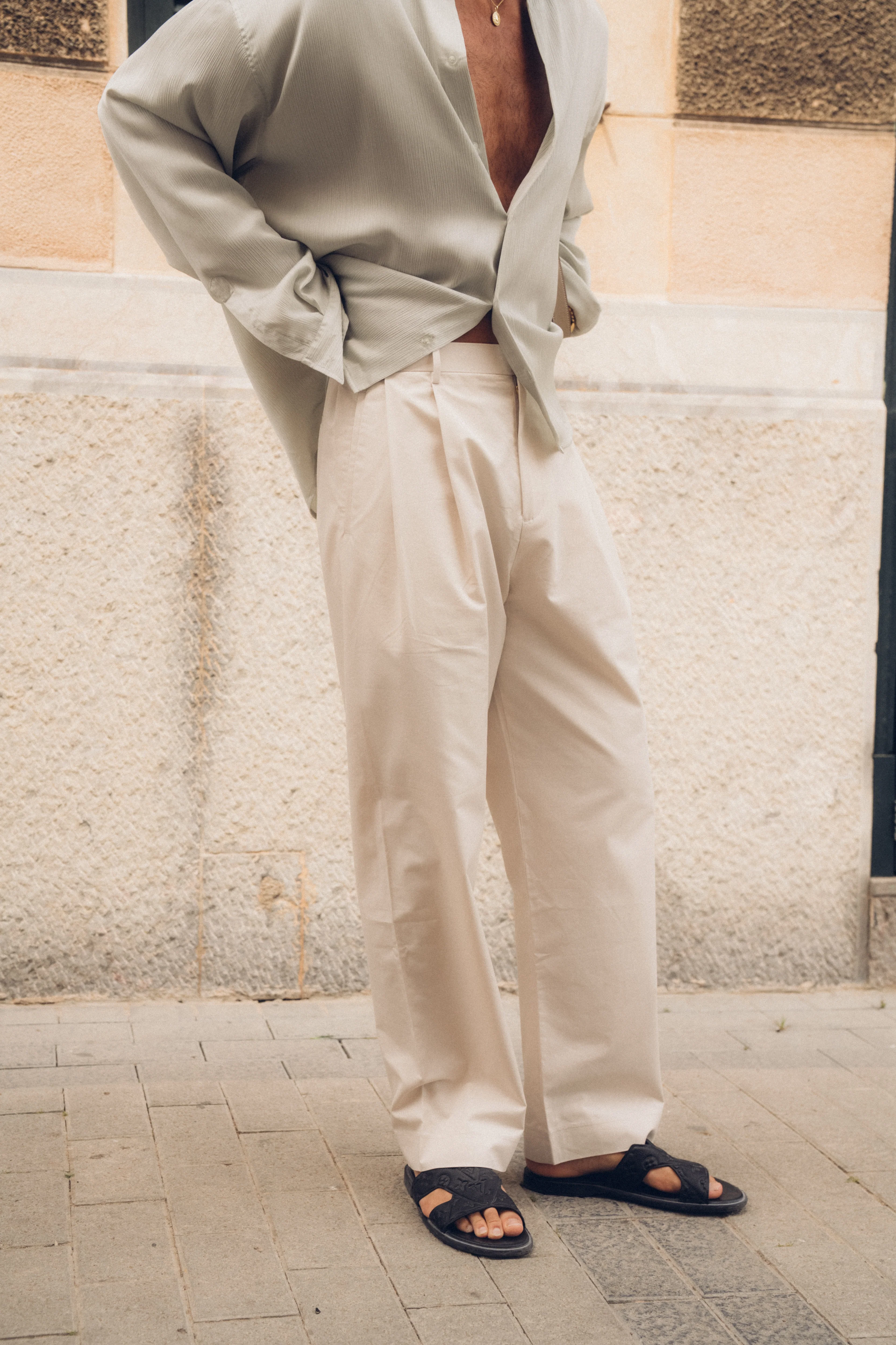 Tailored Loose Pant (Cream) - Image 10