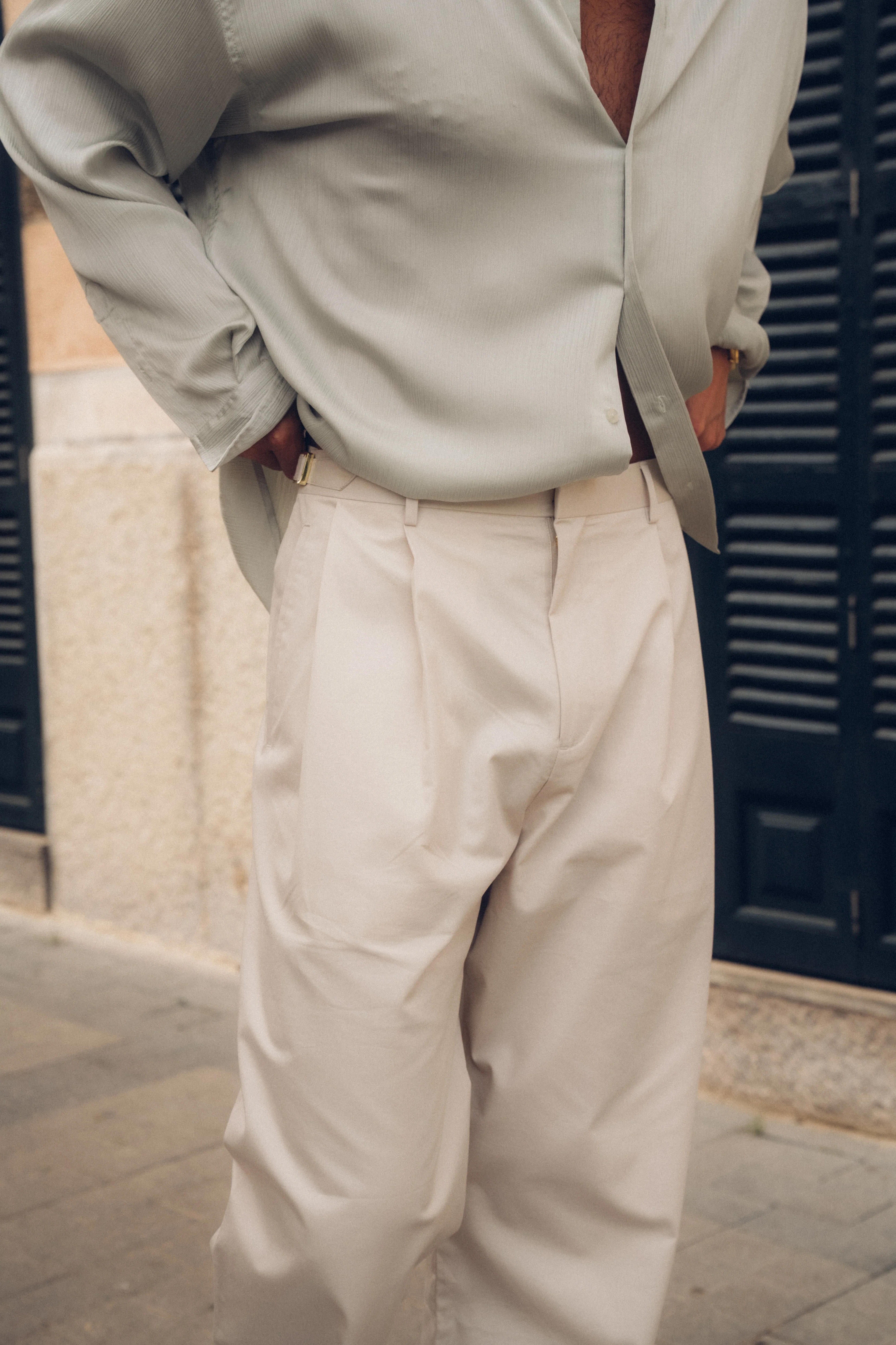 Tailored Loose Pant (Cream) - Image 11