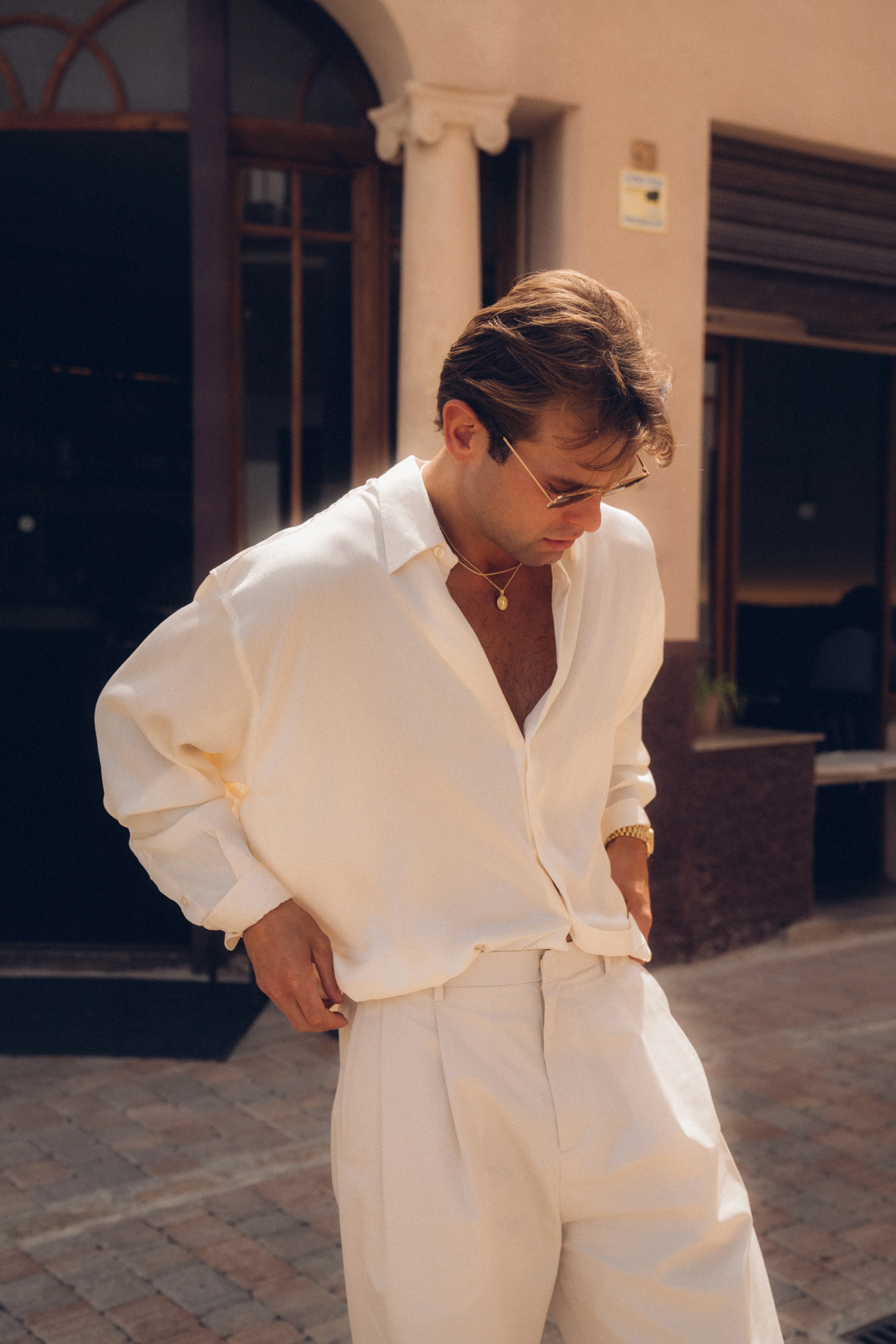 Tailored Loose Pant (Cream) - Image 4