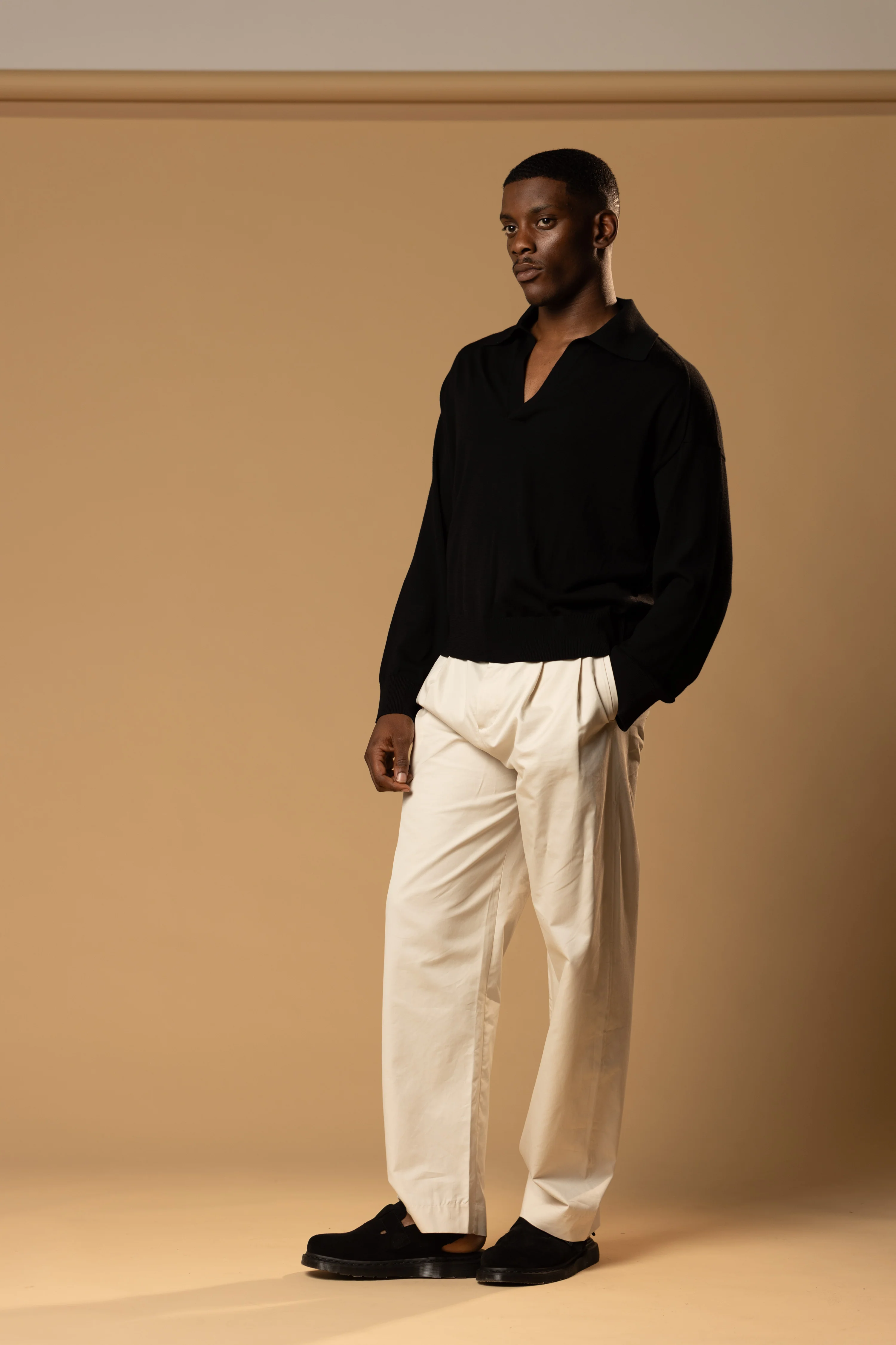 Tailored Loose Pant (Cream) - Image 7