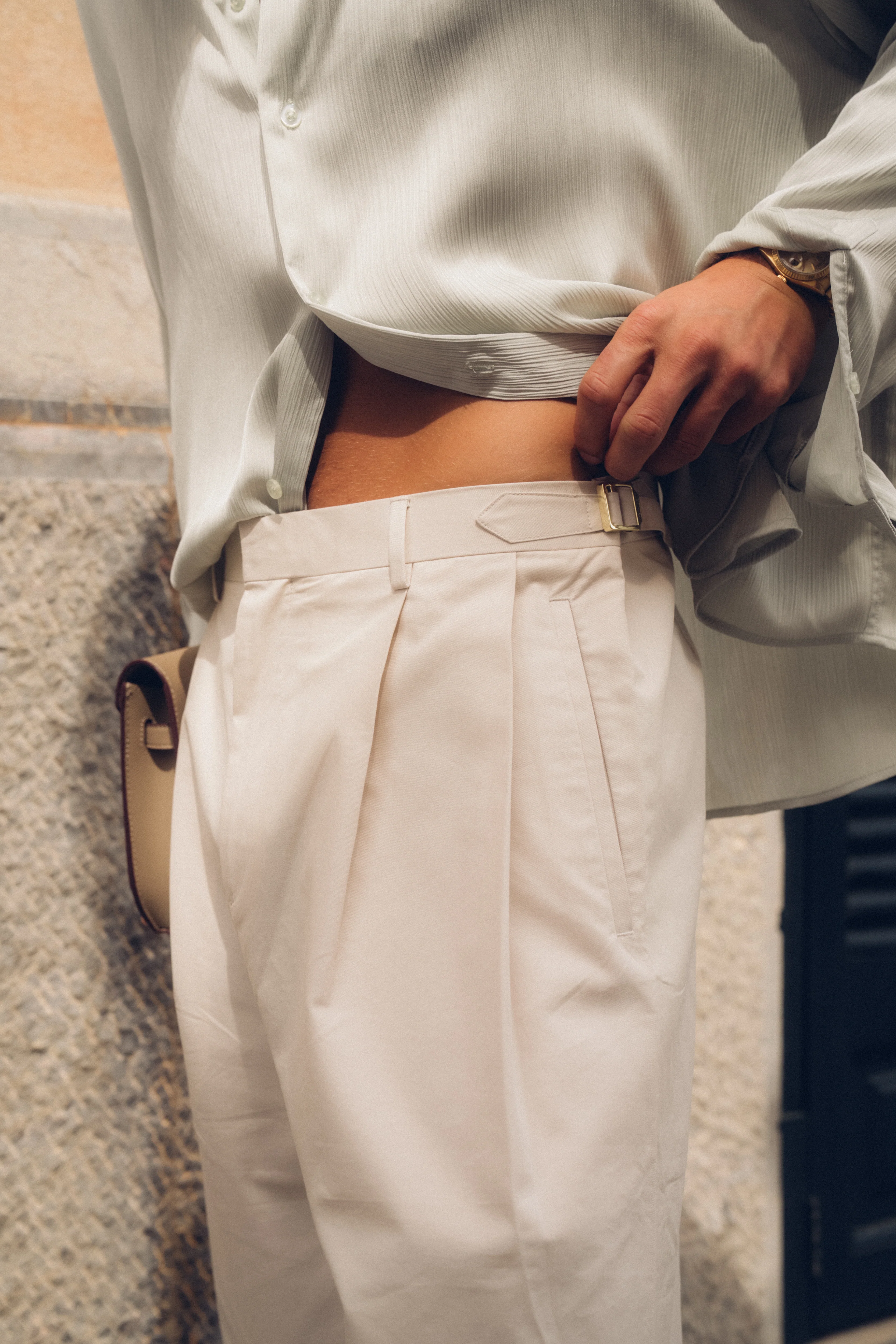 Tailored Loose Pant (Cream) - Image 9